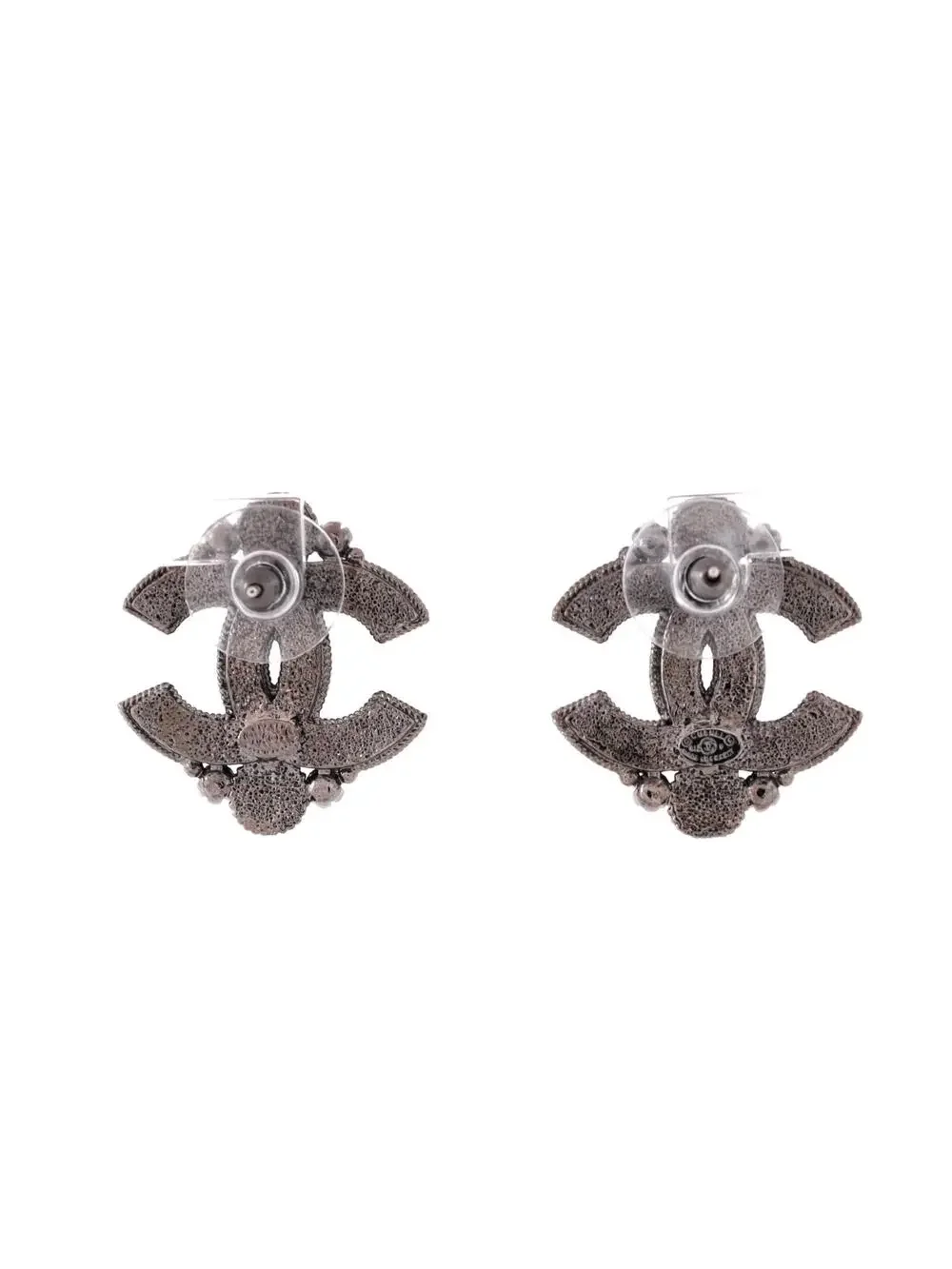Chanel Cc Stud Earrings Metal With Faux #237542C90B